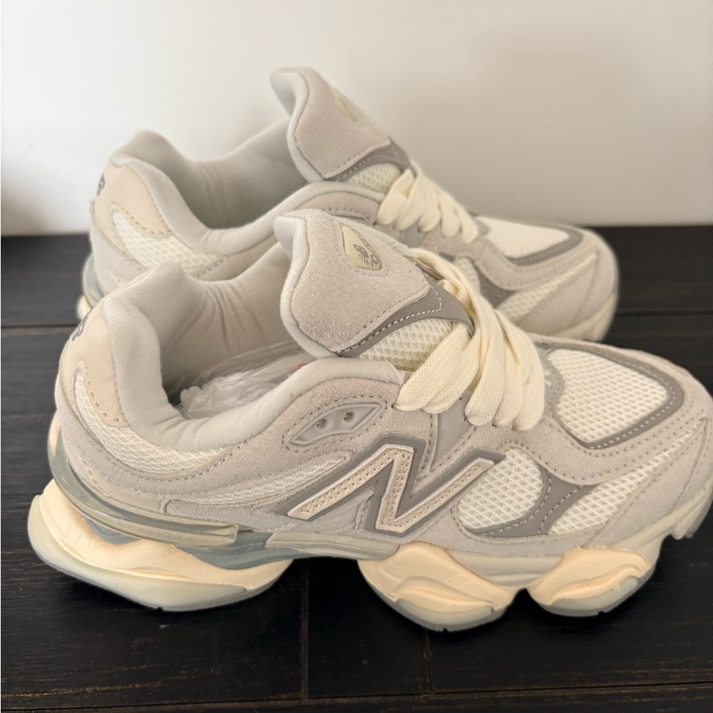 Kids Sneakers - Cream and Gray - Picture 1 of 4